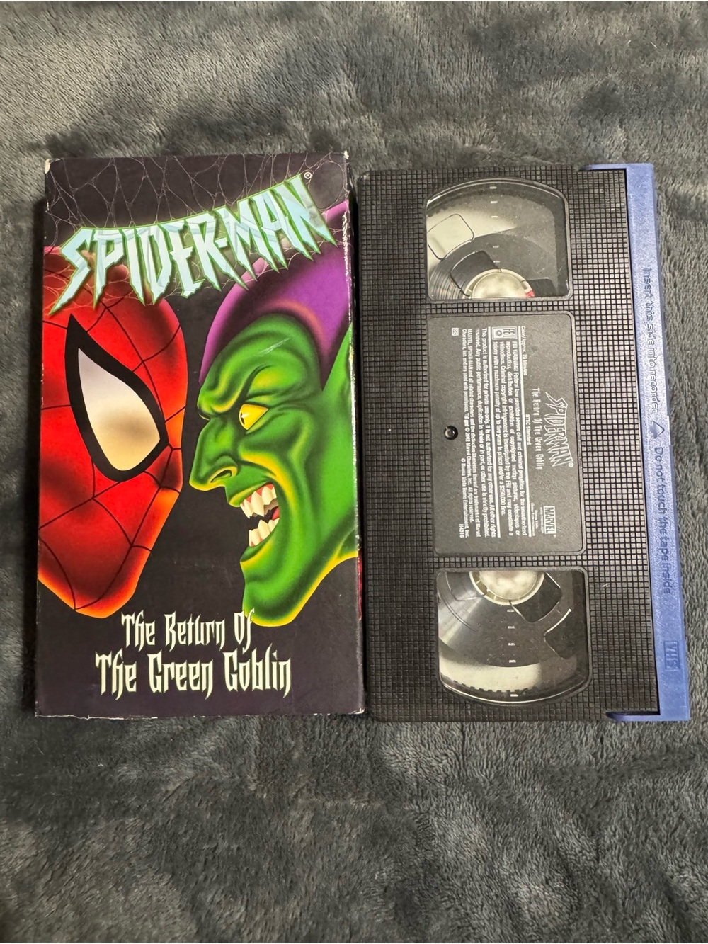 Marvel Spider-Man VHS Tape with Red and Green Artwork
